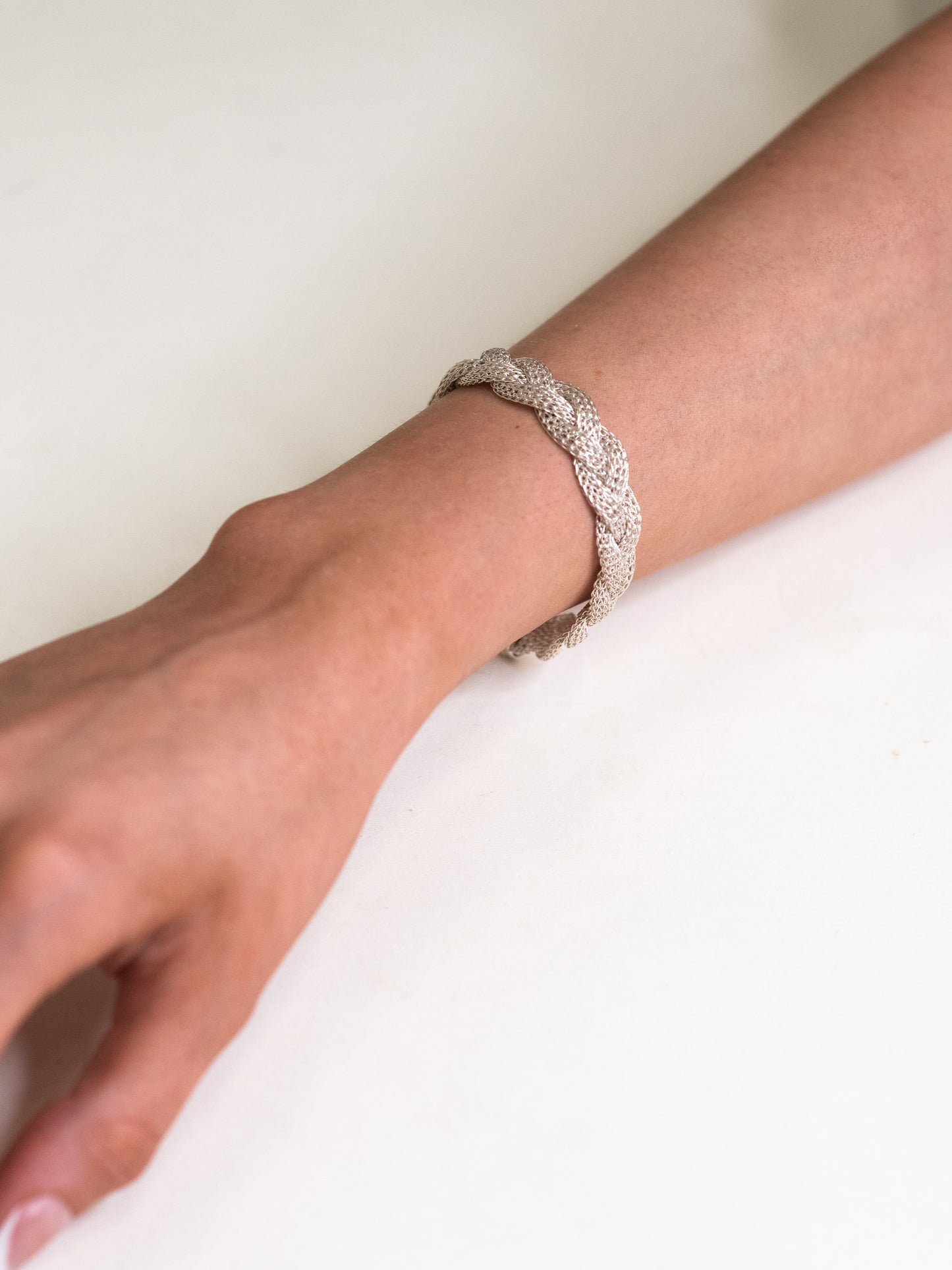 Vintage Braided Sterling Silver Bracelet