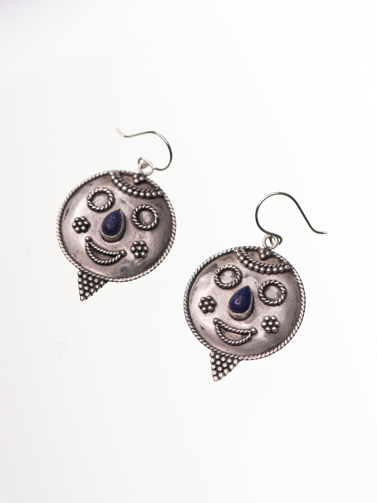 Vintage Sterling Silver & Lapis Lazuli Earrings - 1990s