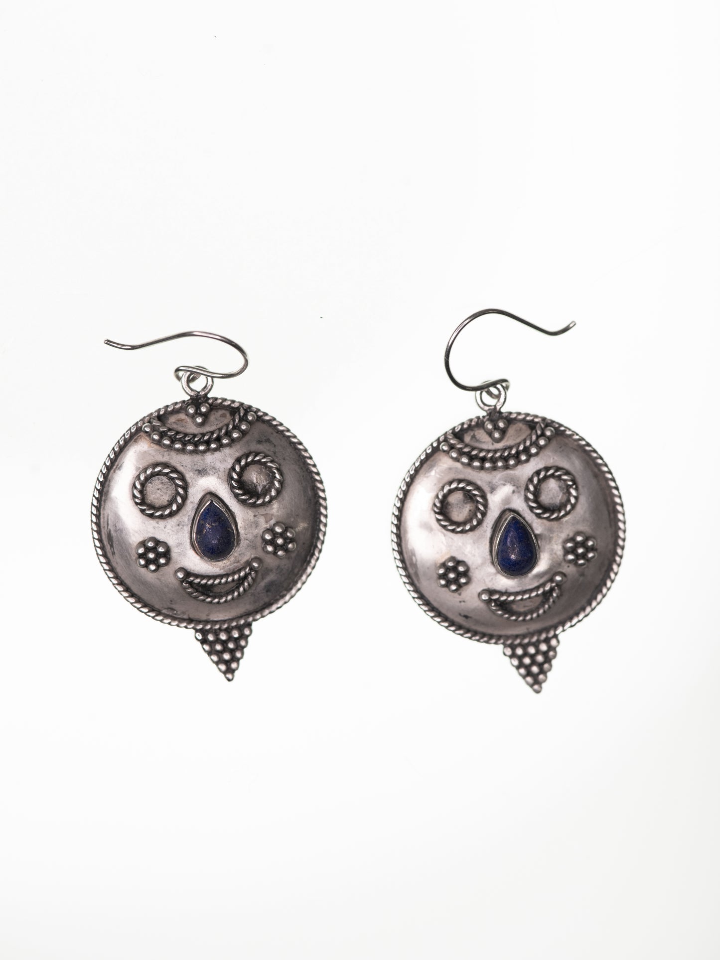 Vintage Sterling Silver & Lapis Lazuli Earrings - 1990s