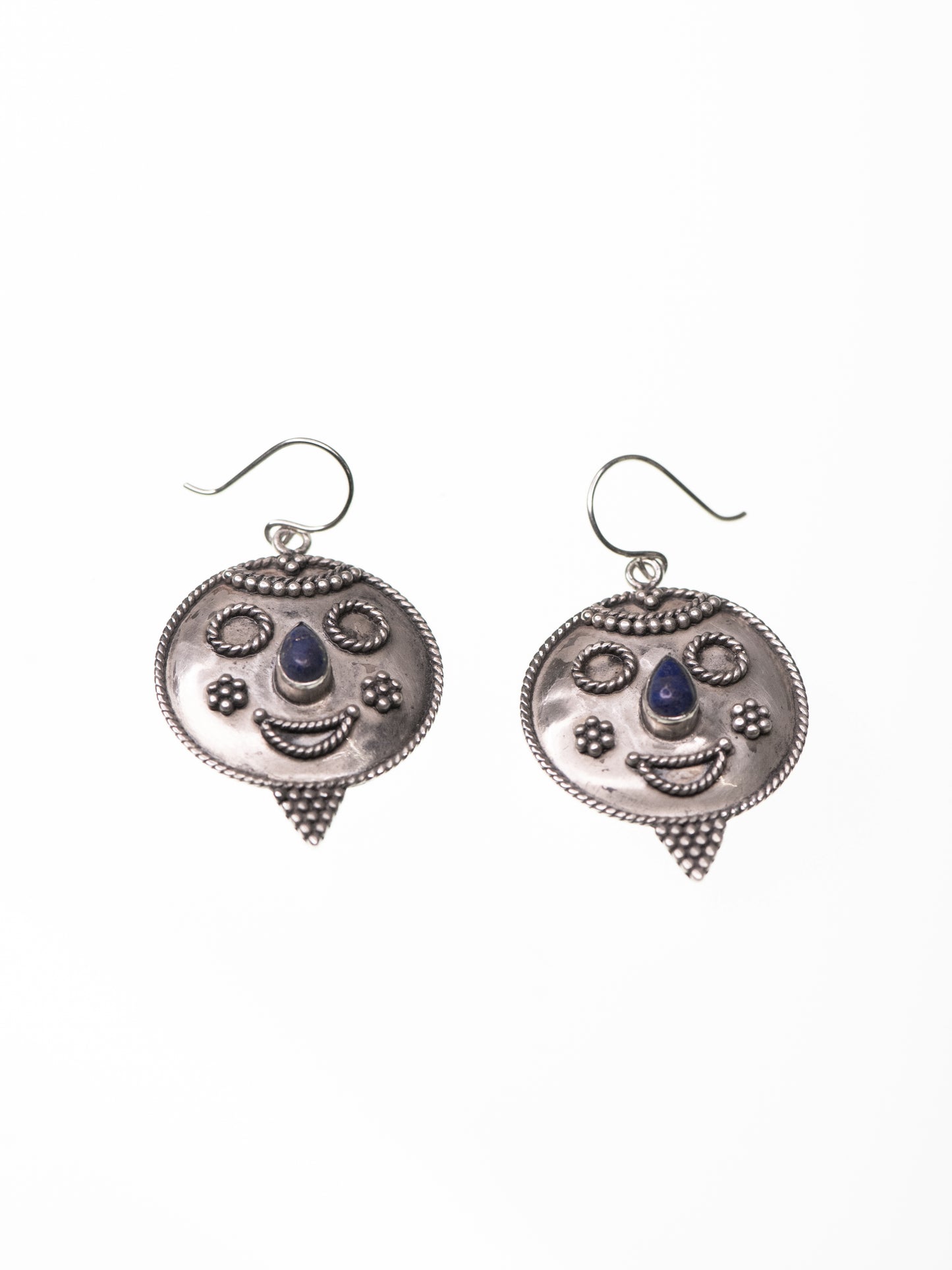 Vintage Sterling Silver & Lapis Lazuli Earrings - 1990s