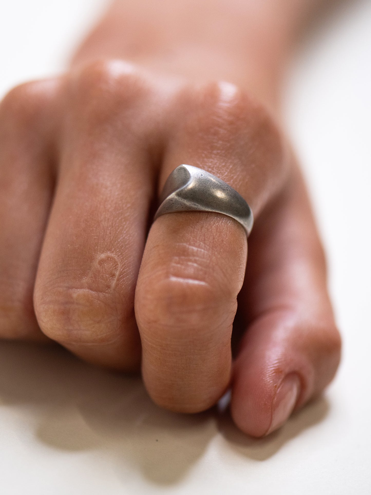 Soft Shield Sterling Silver Ring