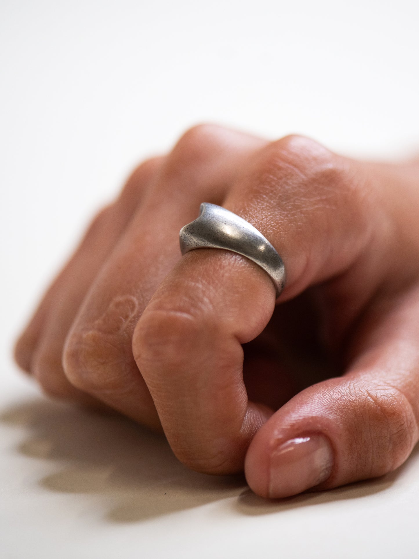 Soft Shield Sterling Silver Ring