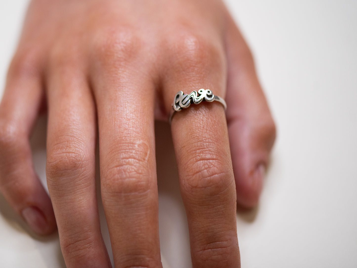 Vintage Sterling Silver 'Love' Ring