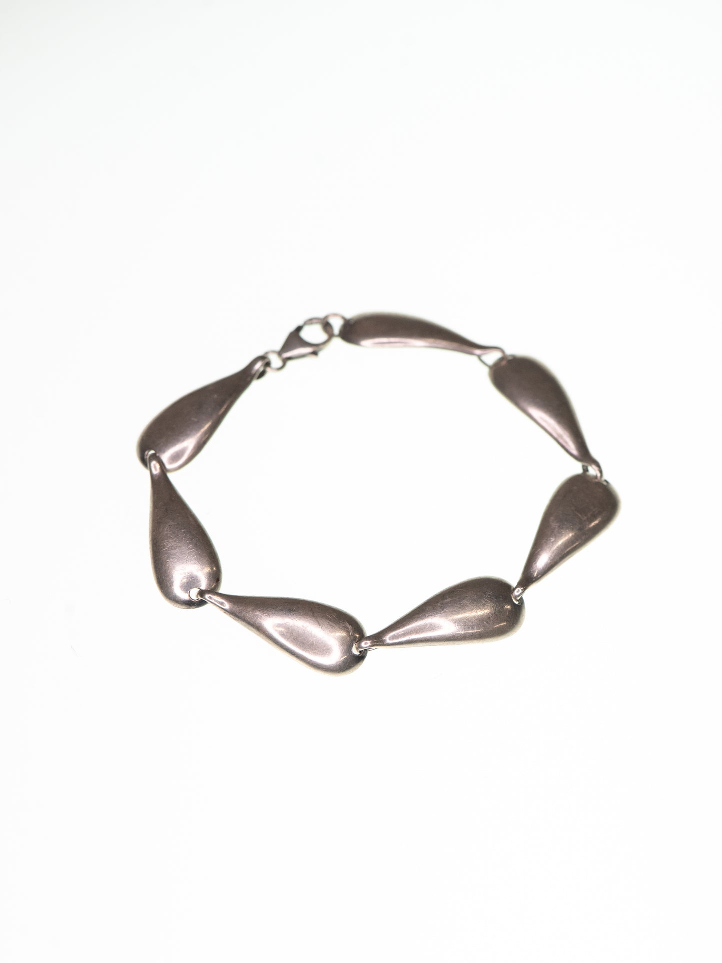 Vintage Sterling Silver Teardrop Link Bracelet