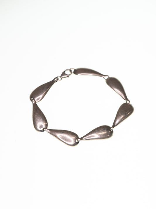 Vintage Sterling Silver Teardrop Link Bracelet