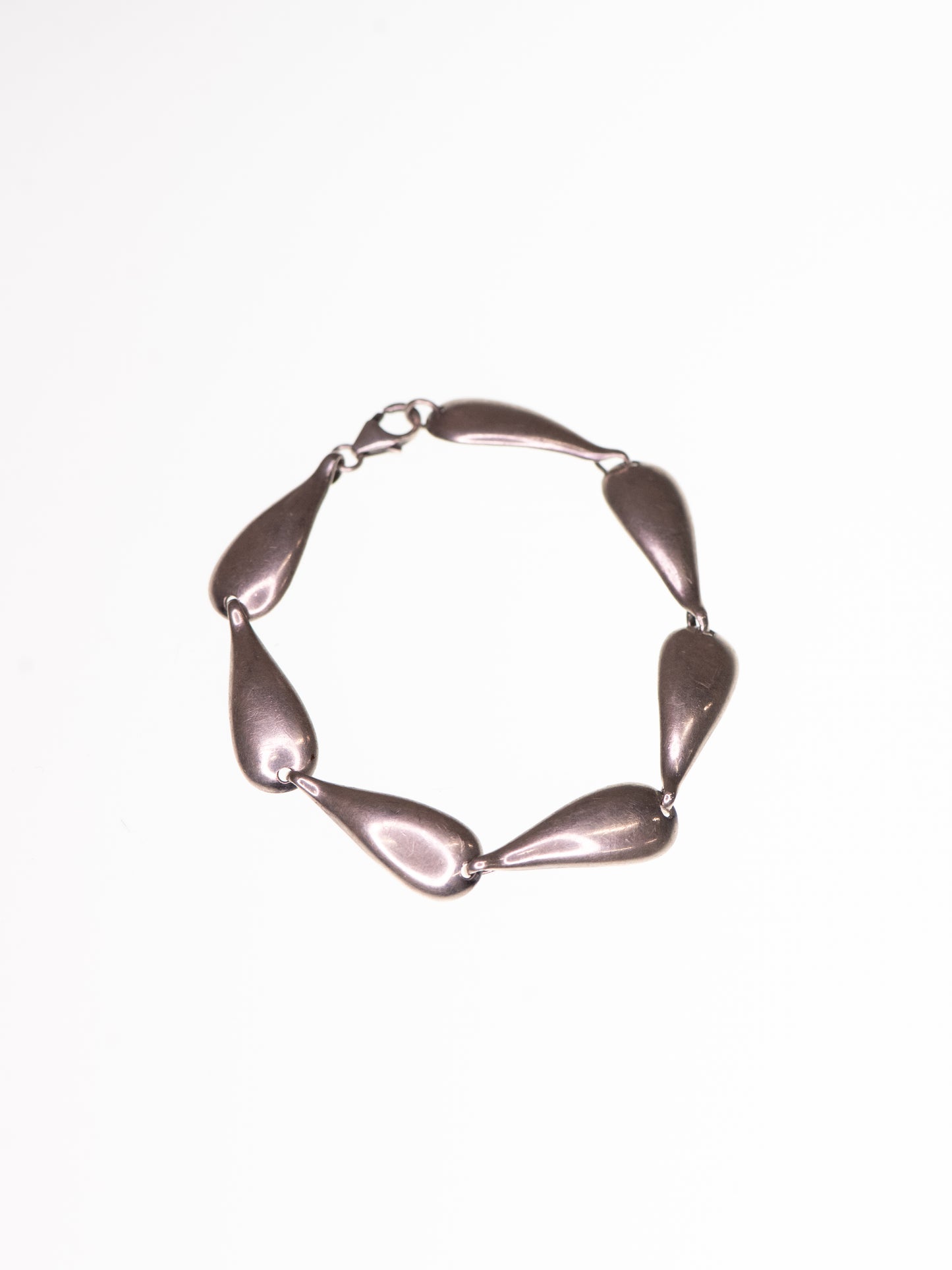 Vintage Sterling Silver Teardrop Link Bracelet