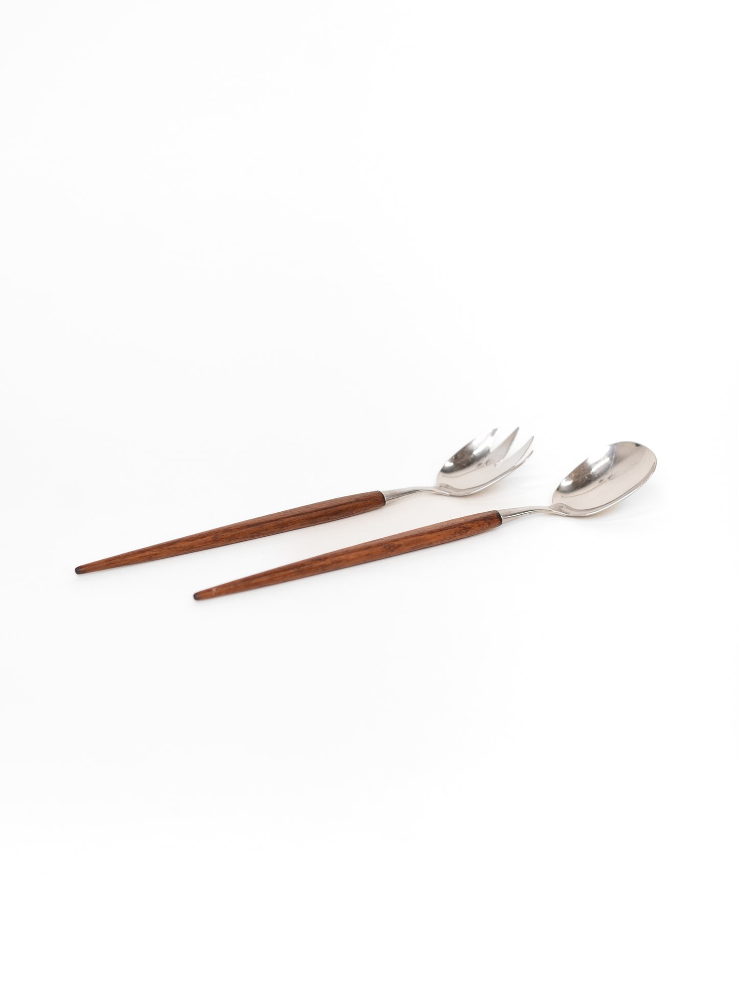 Vintage 1960's Serving Set – Stainless Steel & Teak