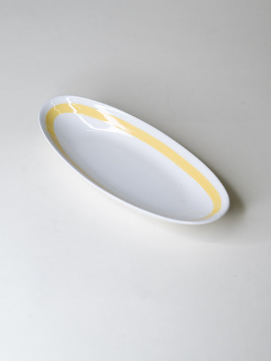 Vintage ‘Keltaraita’ Oval Serving Dish by Arabia – Finland, 1950's