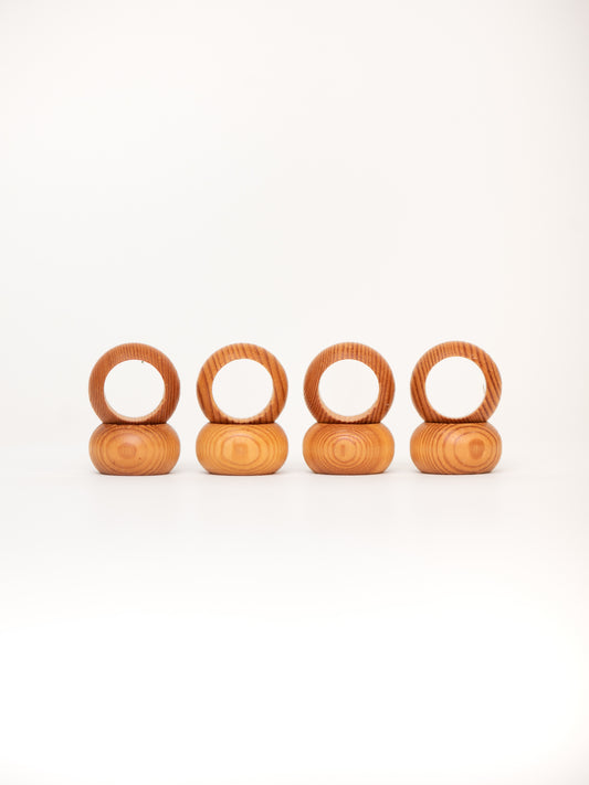Vintage 1970's Napkin Rings by Aarikka, Finland - Set of 8