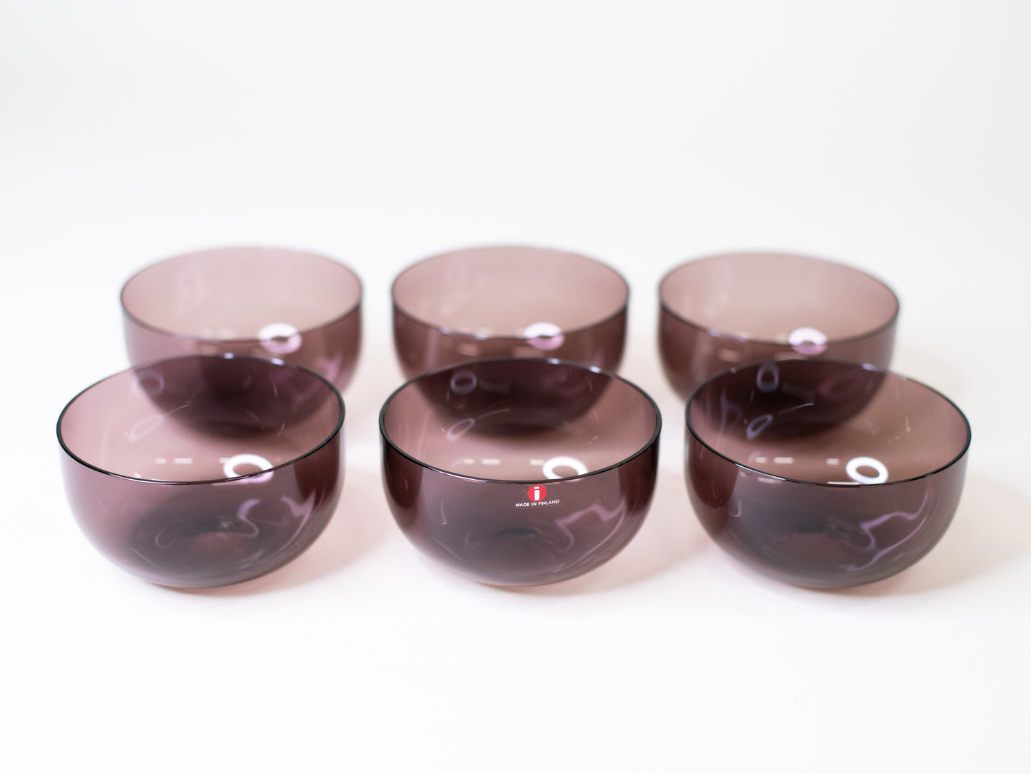 Vintage Glass Bowls by Timo Sarpaneva for Iittala - Finland, 1950s - Set of 6