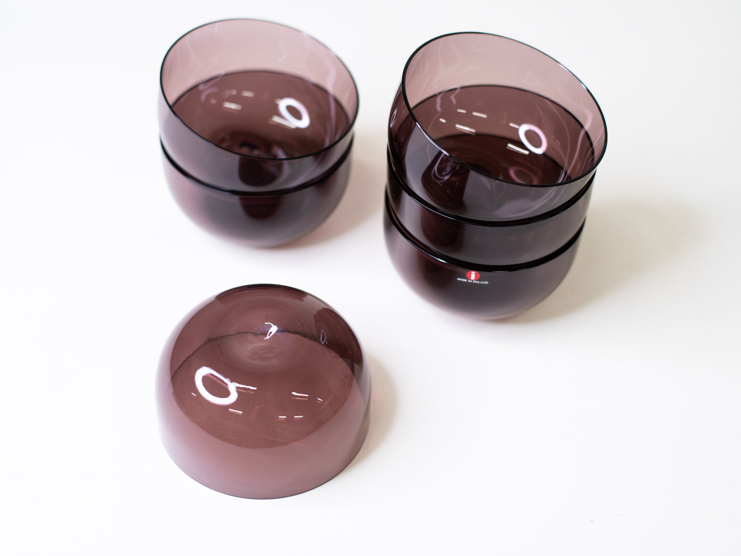 Vintage Glass Bowls by Timo Sarpaneva for Iittala - Finland, 1950s - Set of 6