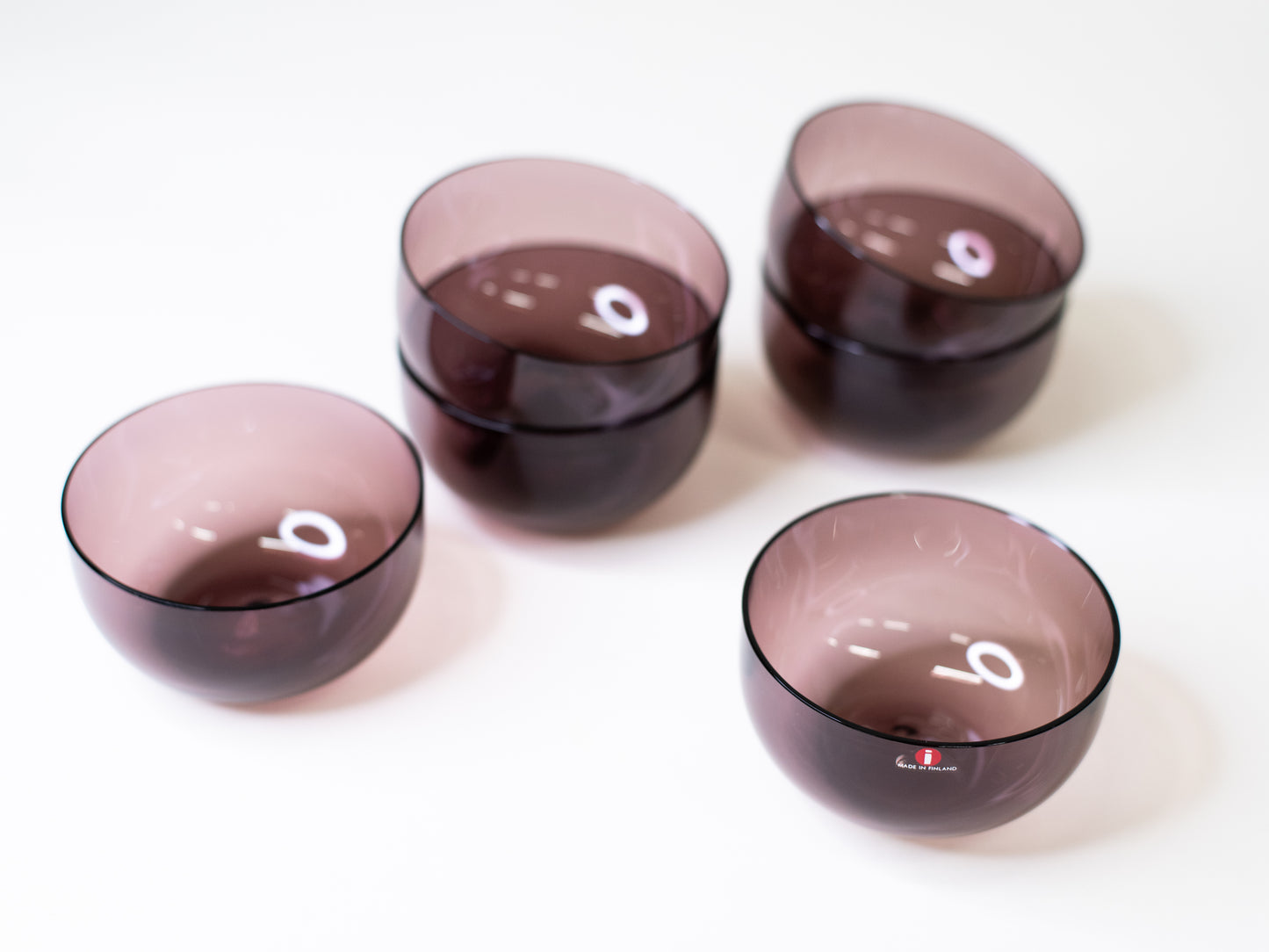 Vintage Glass Bowls by Timo Sarpaneva for Iittala - Finland, 1950s - Set of 6