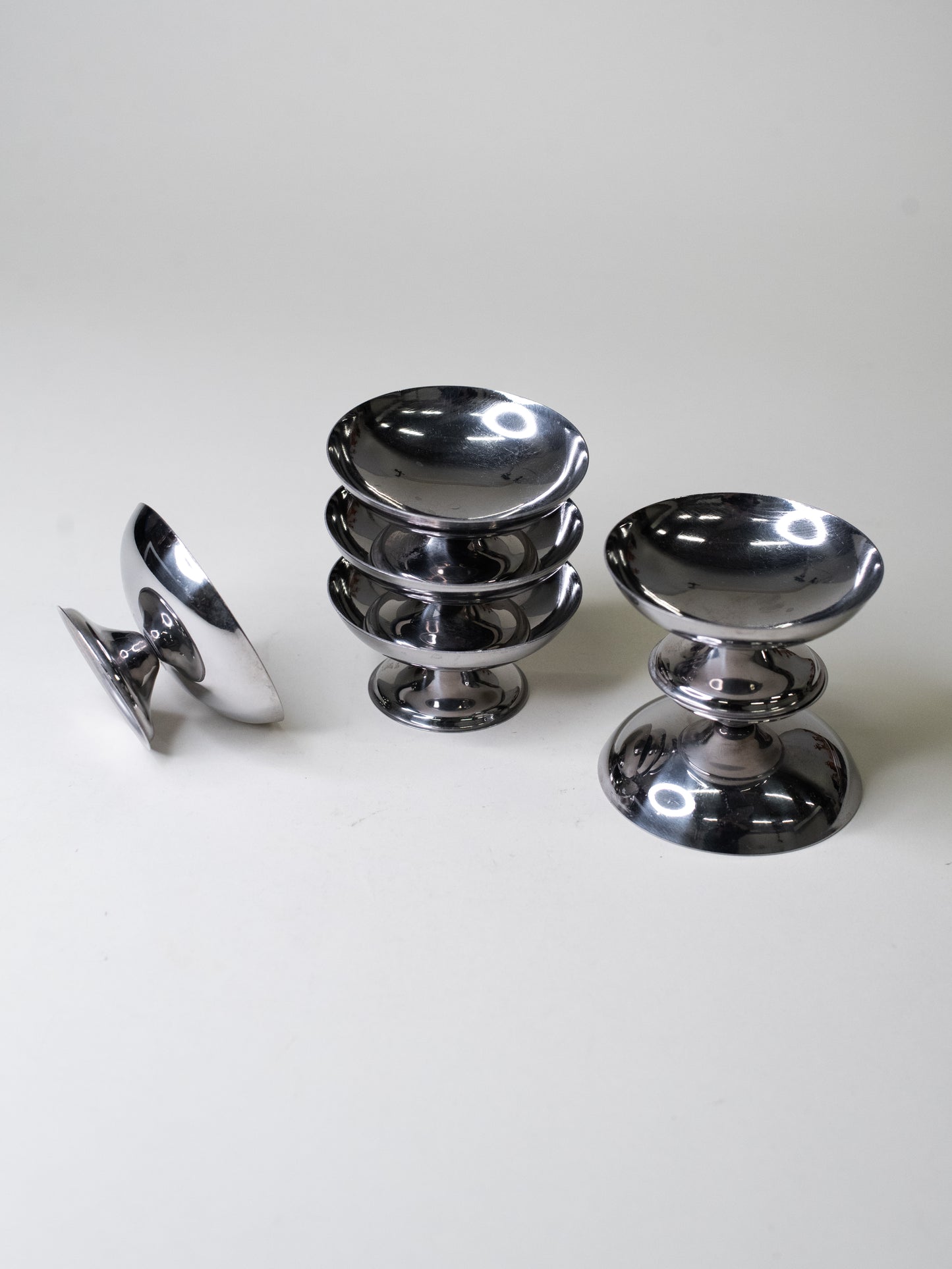 French Vintage Stainless Steel Dessert Coupes - Set of 6