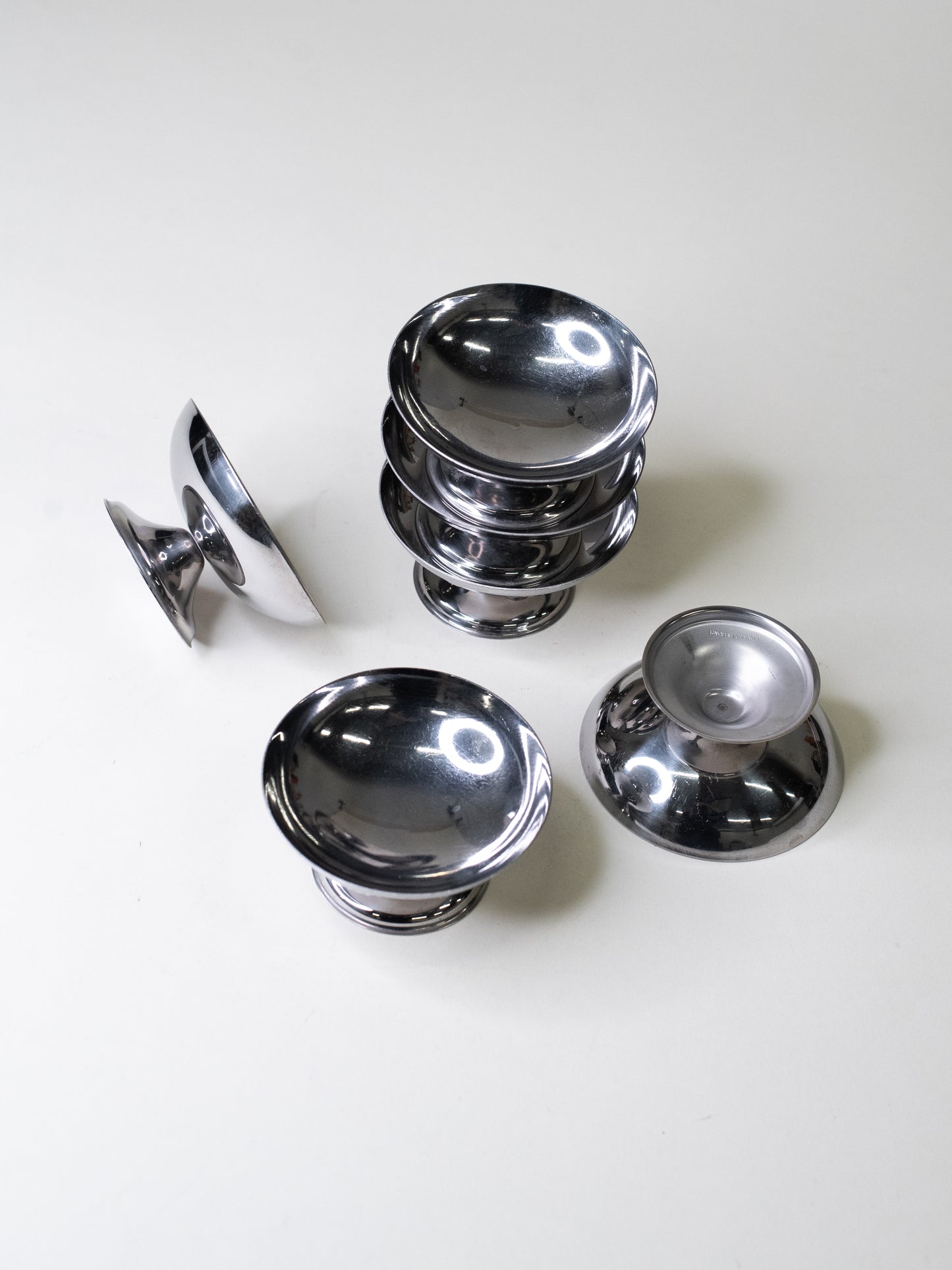 French Vintage Stainless Steel Dessert Coupes - Set of 6