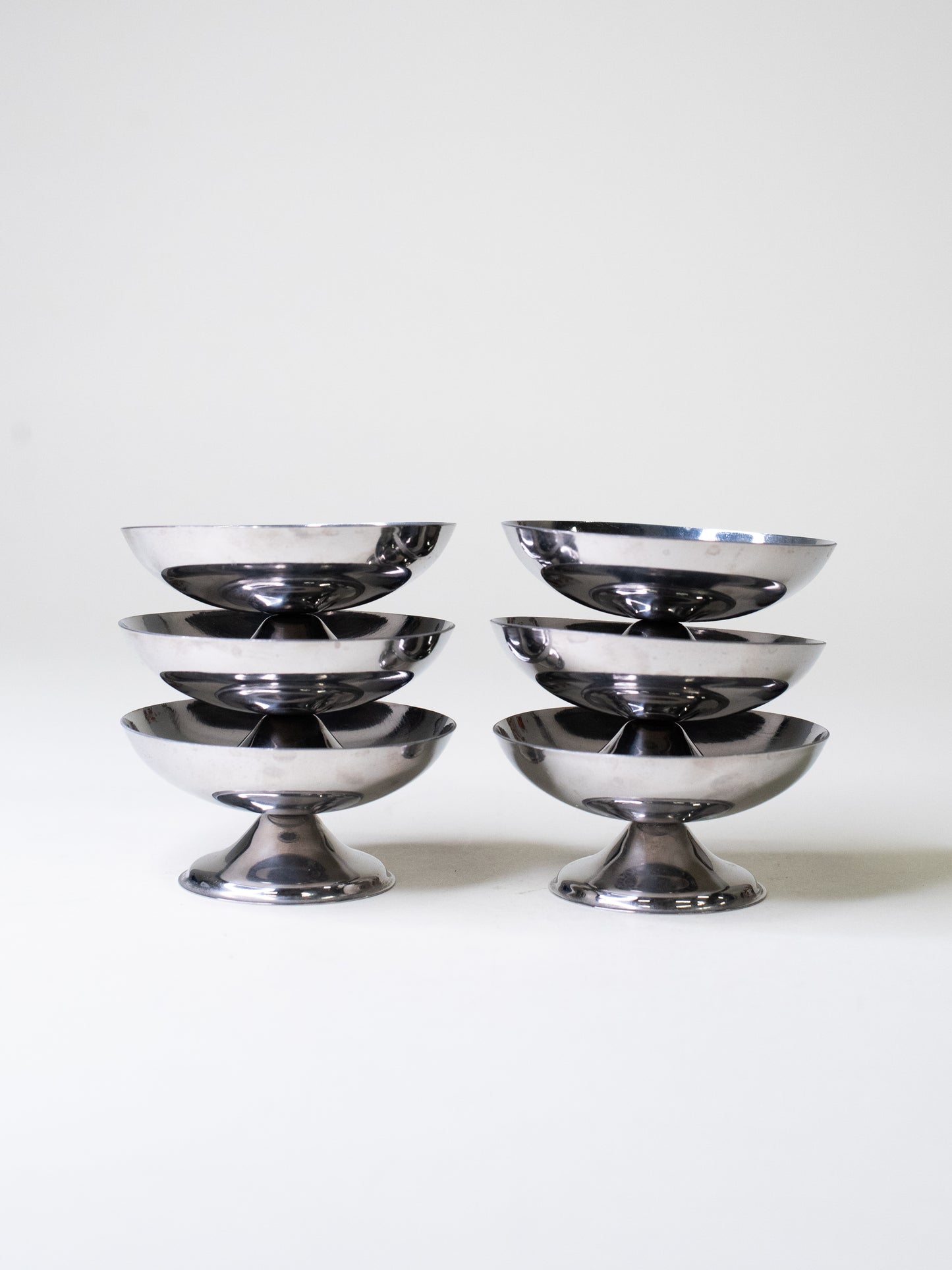 French Vintage Stainless Steel Dessert Coupes - Set of 6