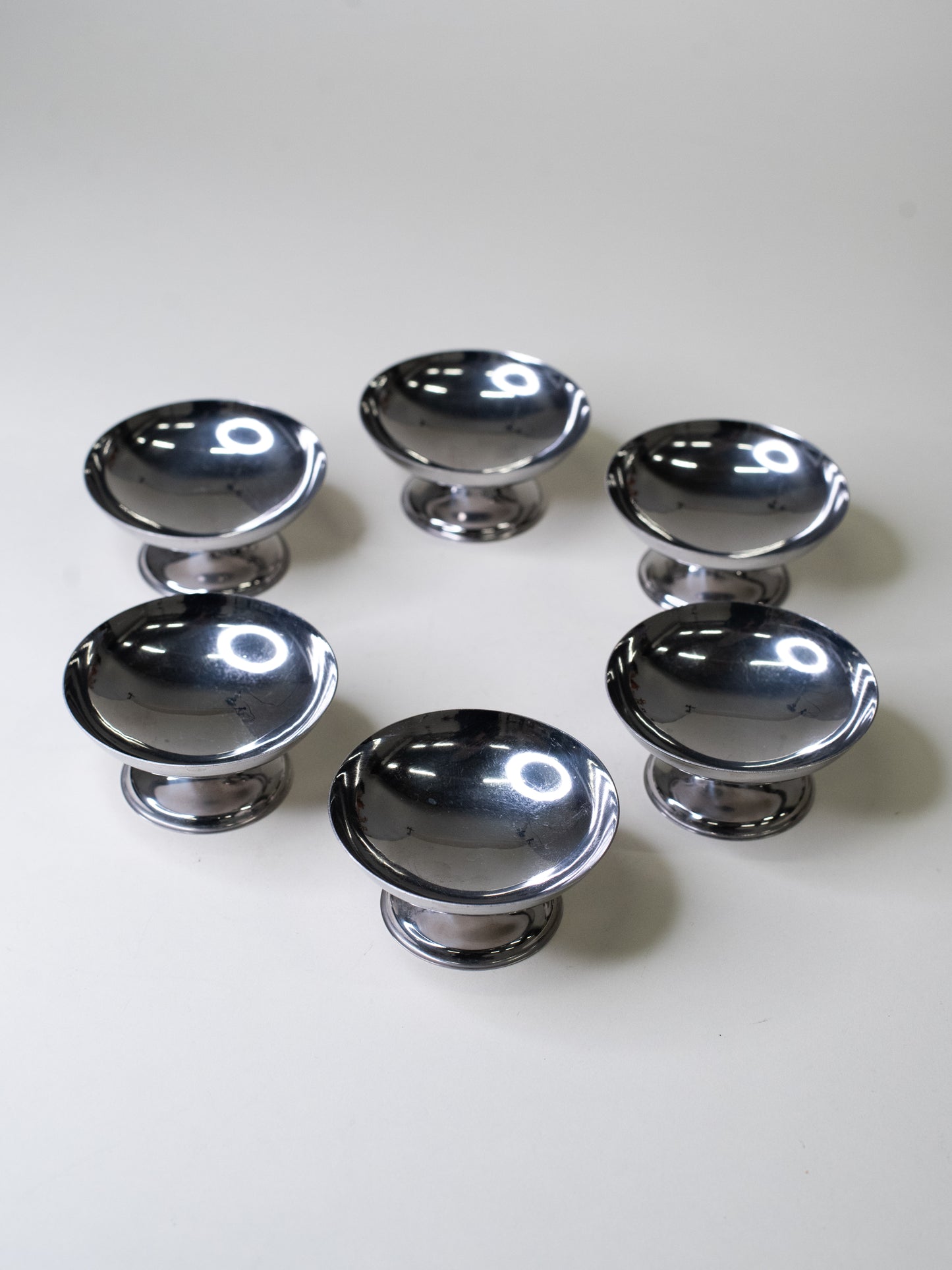 French Vintage Stainless Steel Dessert Coupes - Set of 6
