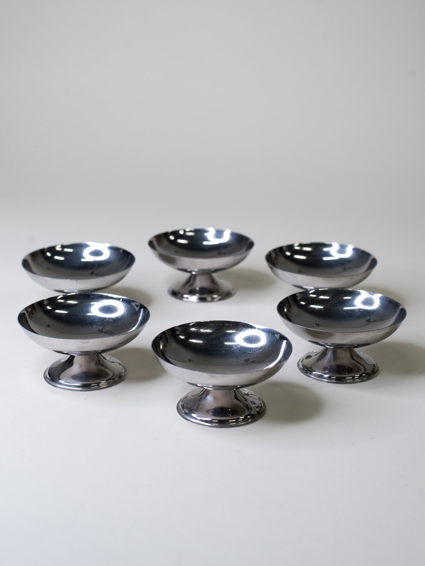 French Vintage Stainless Steel Dessert Coupes - Set of 6