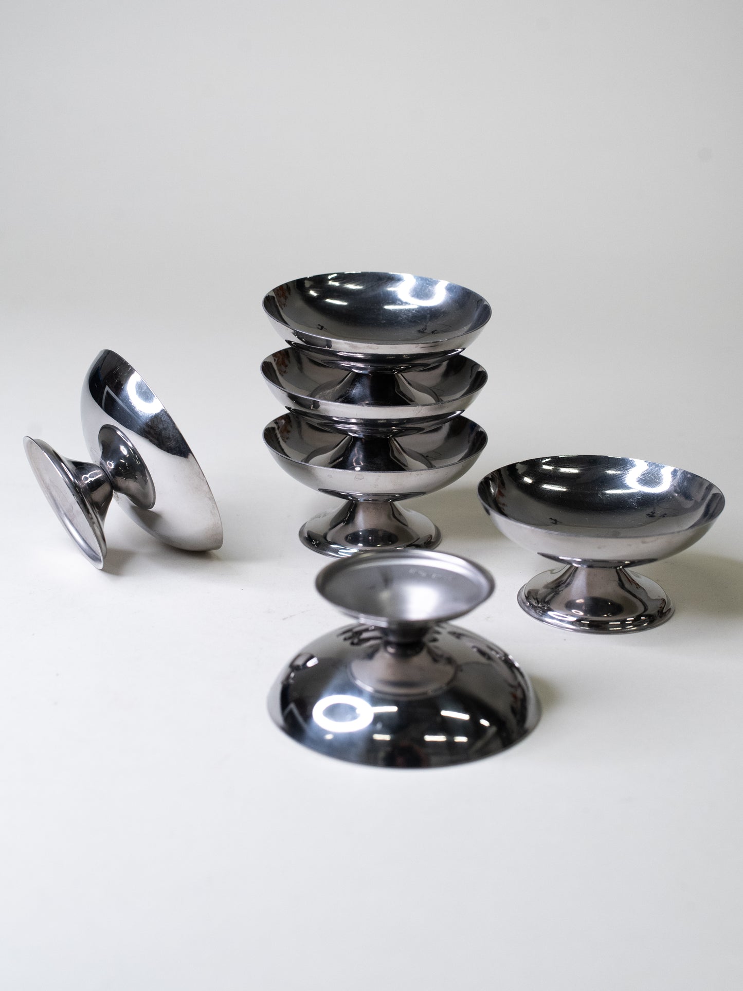 French Vintage Stainless Steel Dessert Coupes - Set of 6