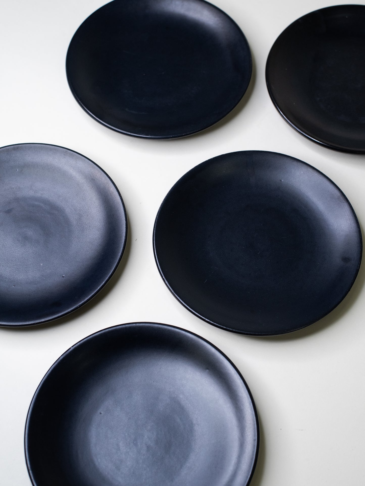 Black Vintage Side Plates by Kupittaan Savi - Finland, Mid-Century – Set of 5