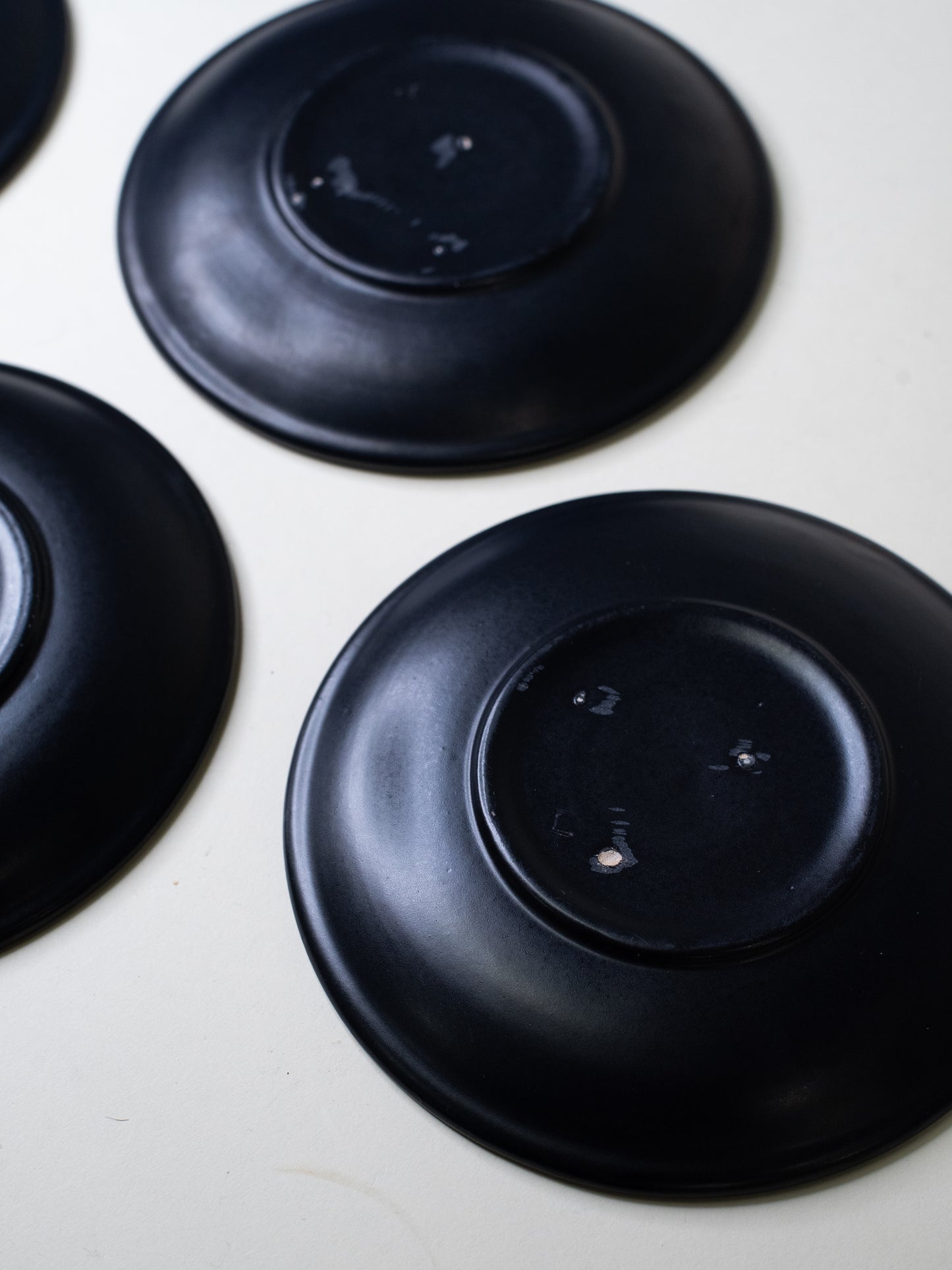 Black Vintage Side Plates by Kupittaan Savi - Finland, Mid-Century – Set of 5