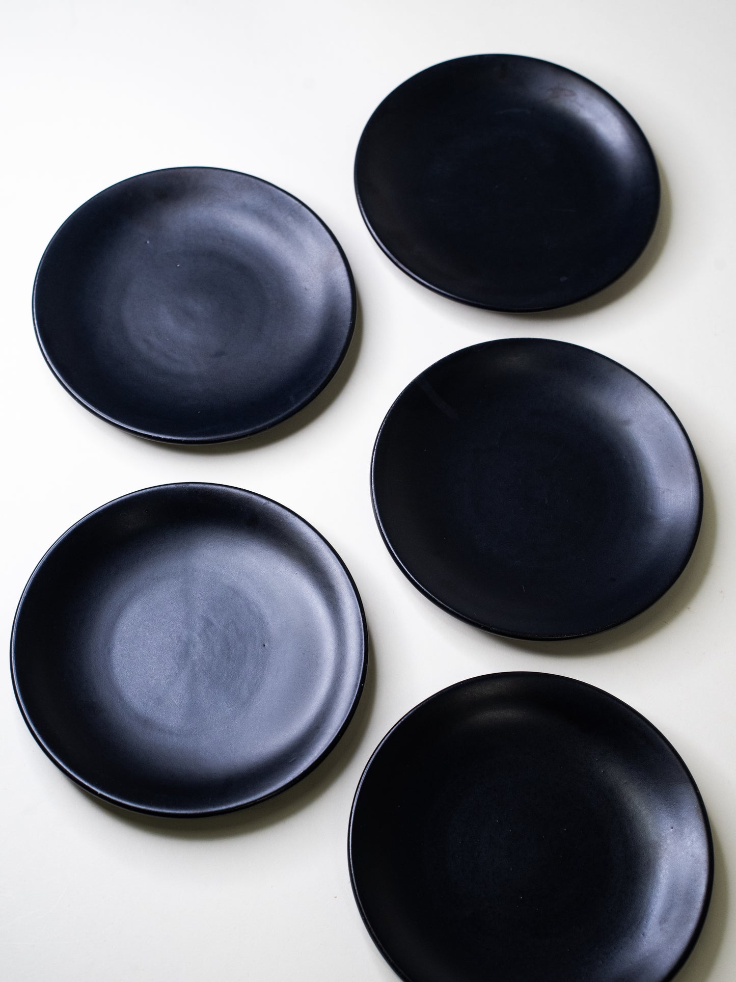 Black Vintage Side Plates by Kupittaan Savi - Finland, Mid-Century – Set of 5