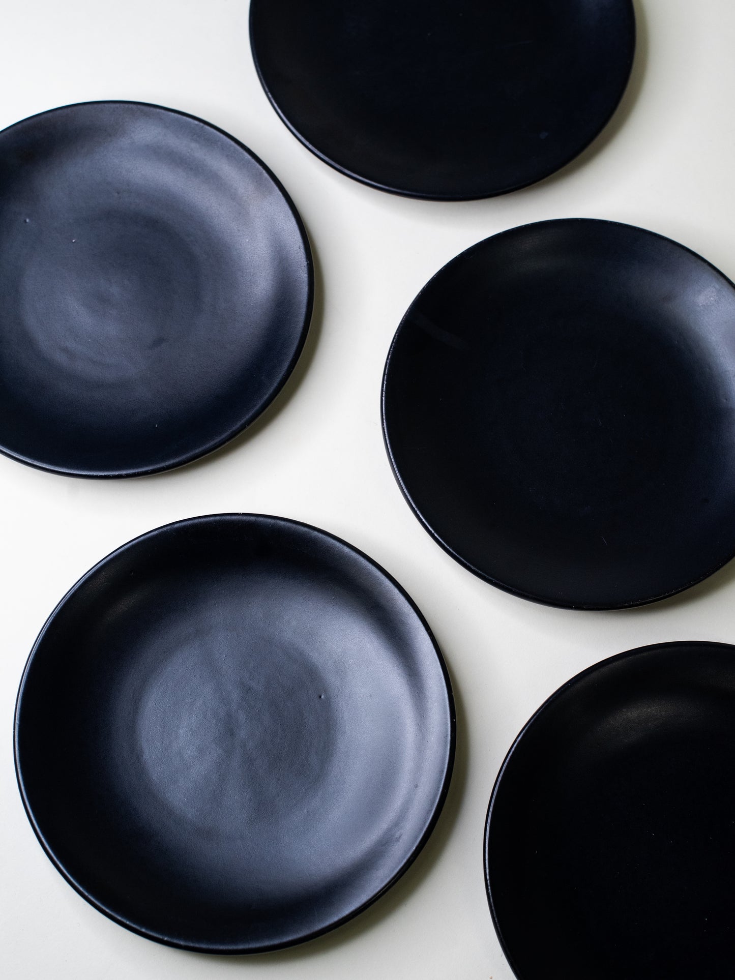Black Vintage Side Plates by Kupittaan Savi - Finland, Mid-Century – Set of 5
