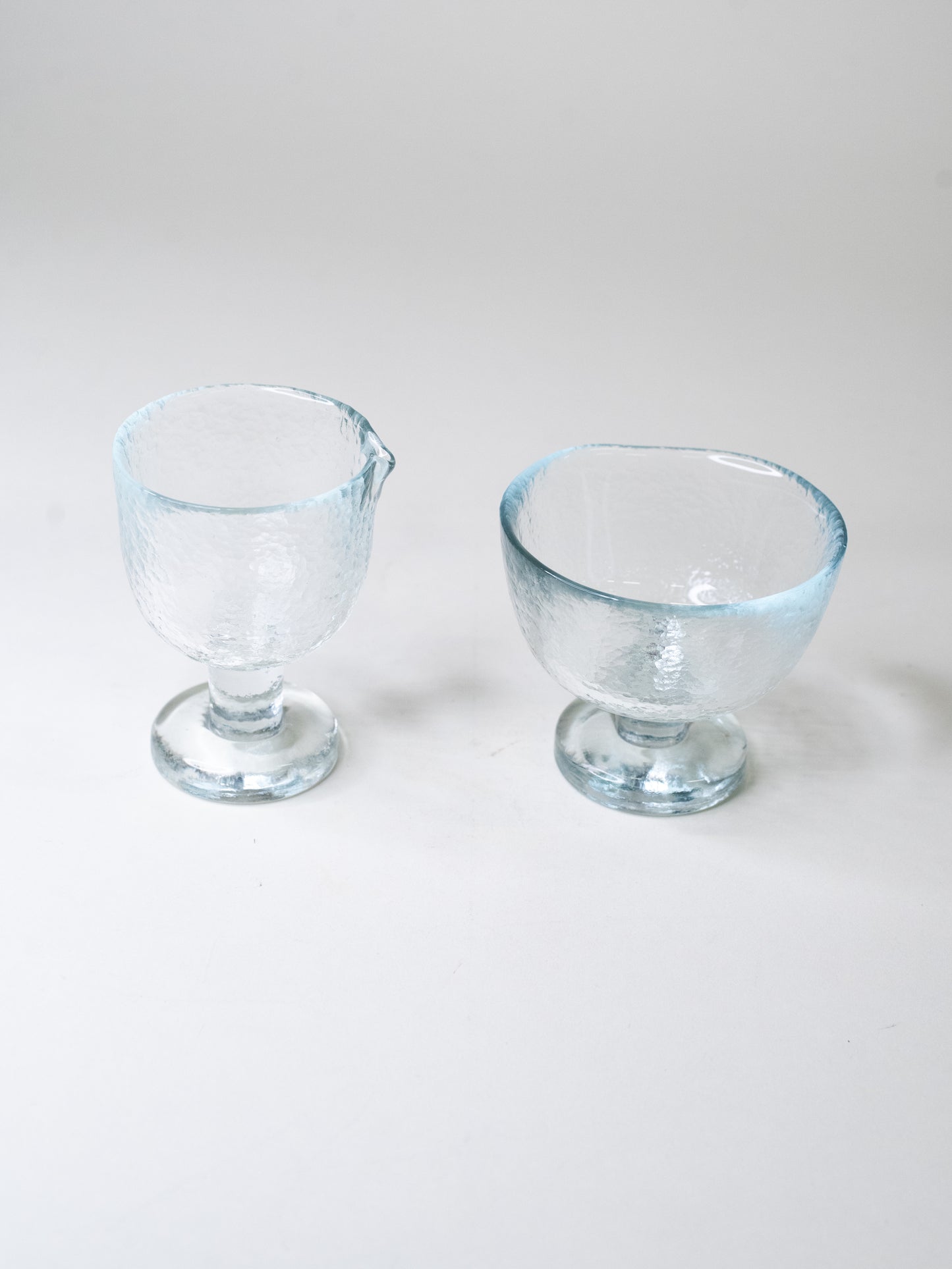 Vintage Serving Set in Hammered Glass - Pertti Santalahti for Humppila, 1970s