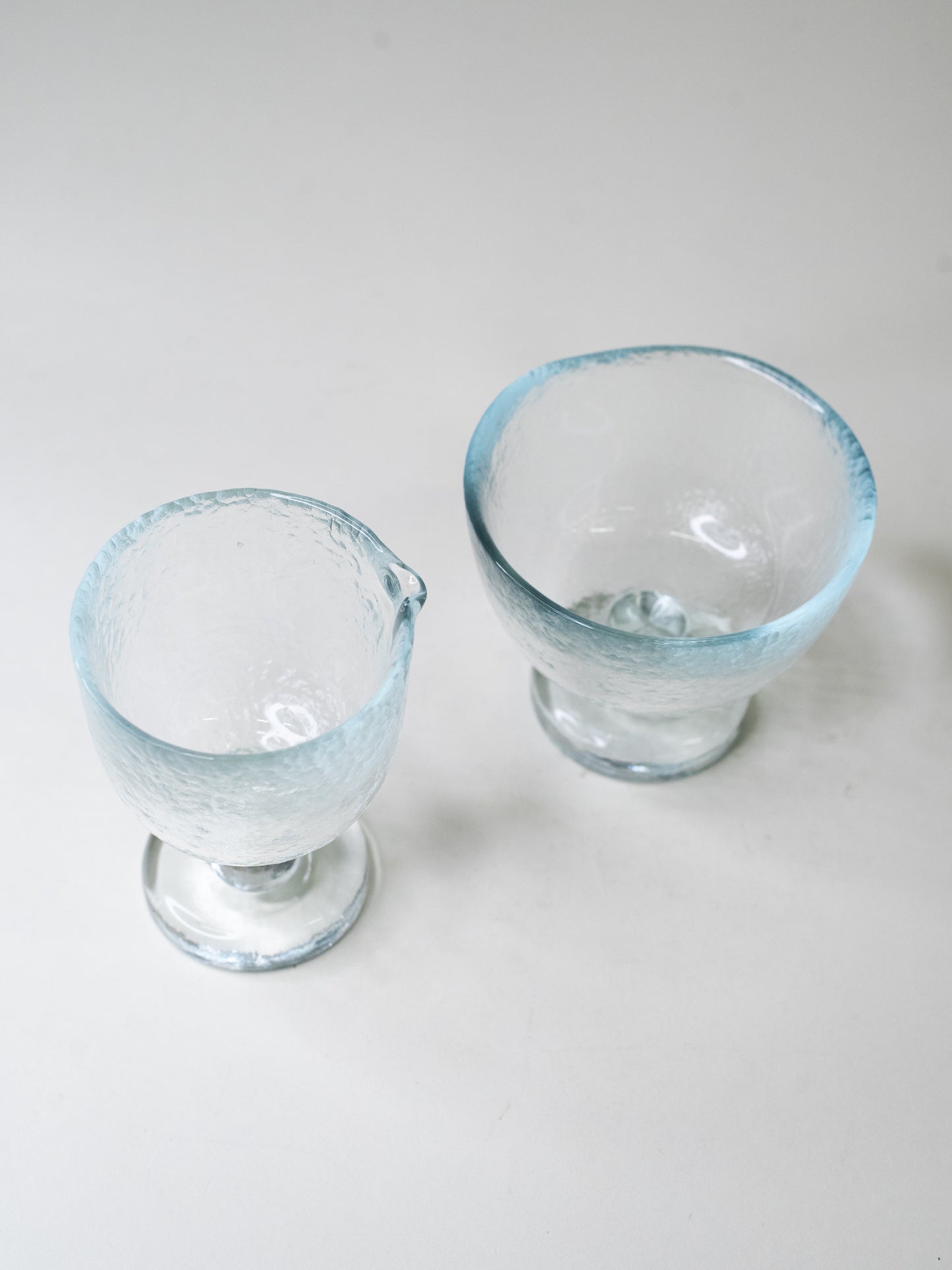 Vintage Serving Set in Hammered Glass - Pertti Santalahti for Humppila, 1970s