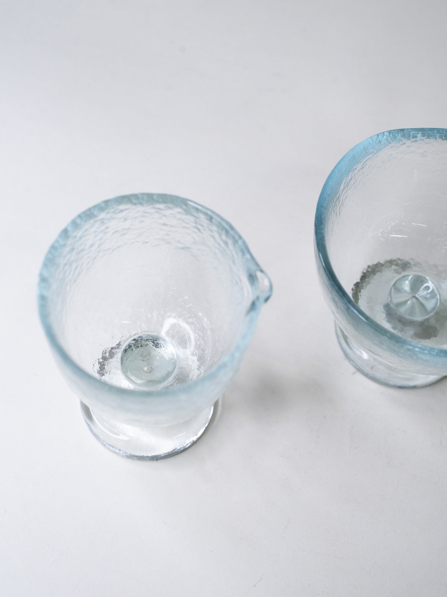 Vintage Serving Set in Hammered Glass - Pertti Santalahti for Humppila, 1970s