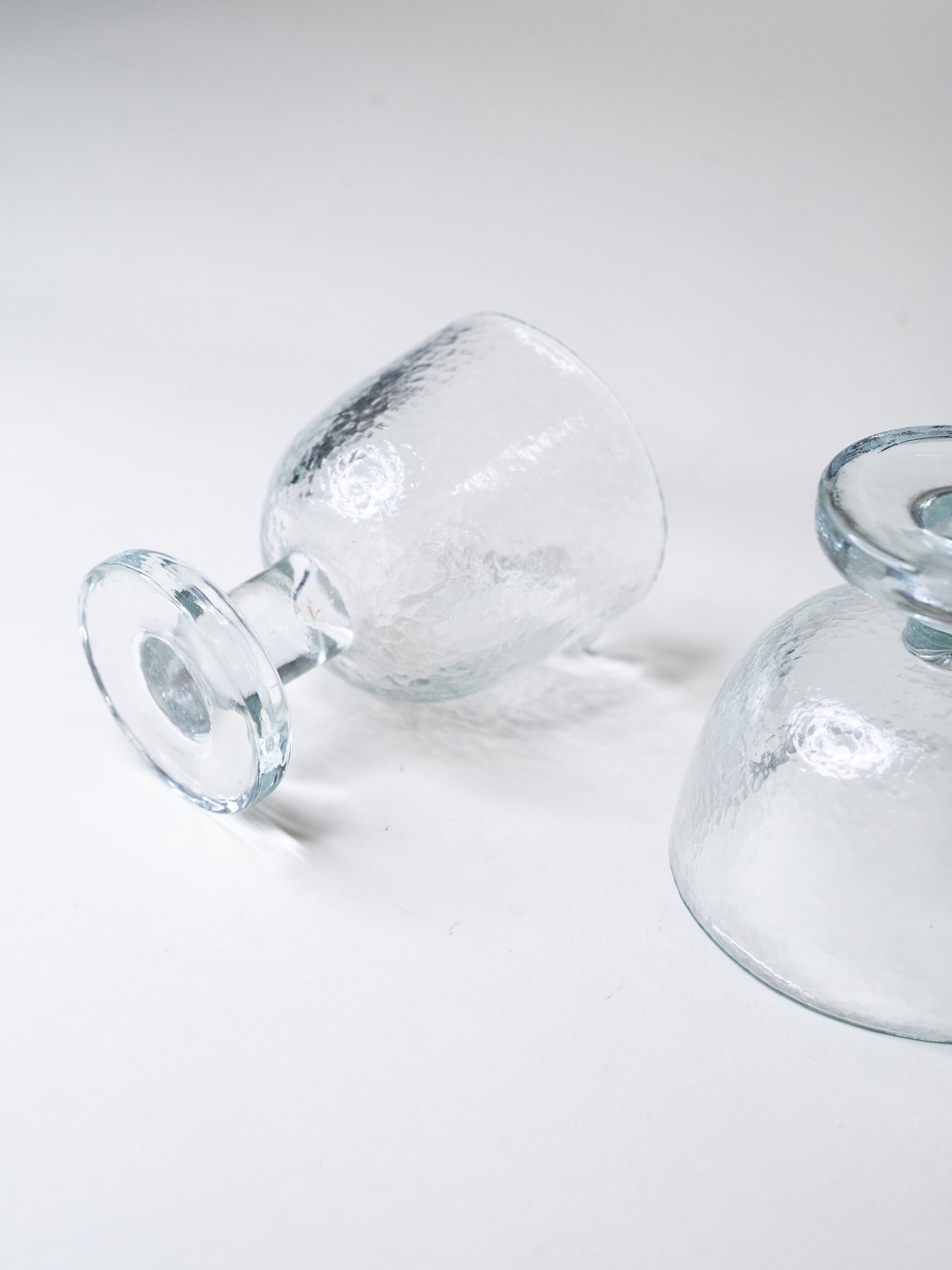 Vintage Serving Set in Hammered Glass - Pertti Santalahti for Humppila, 1970s