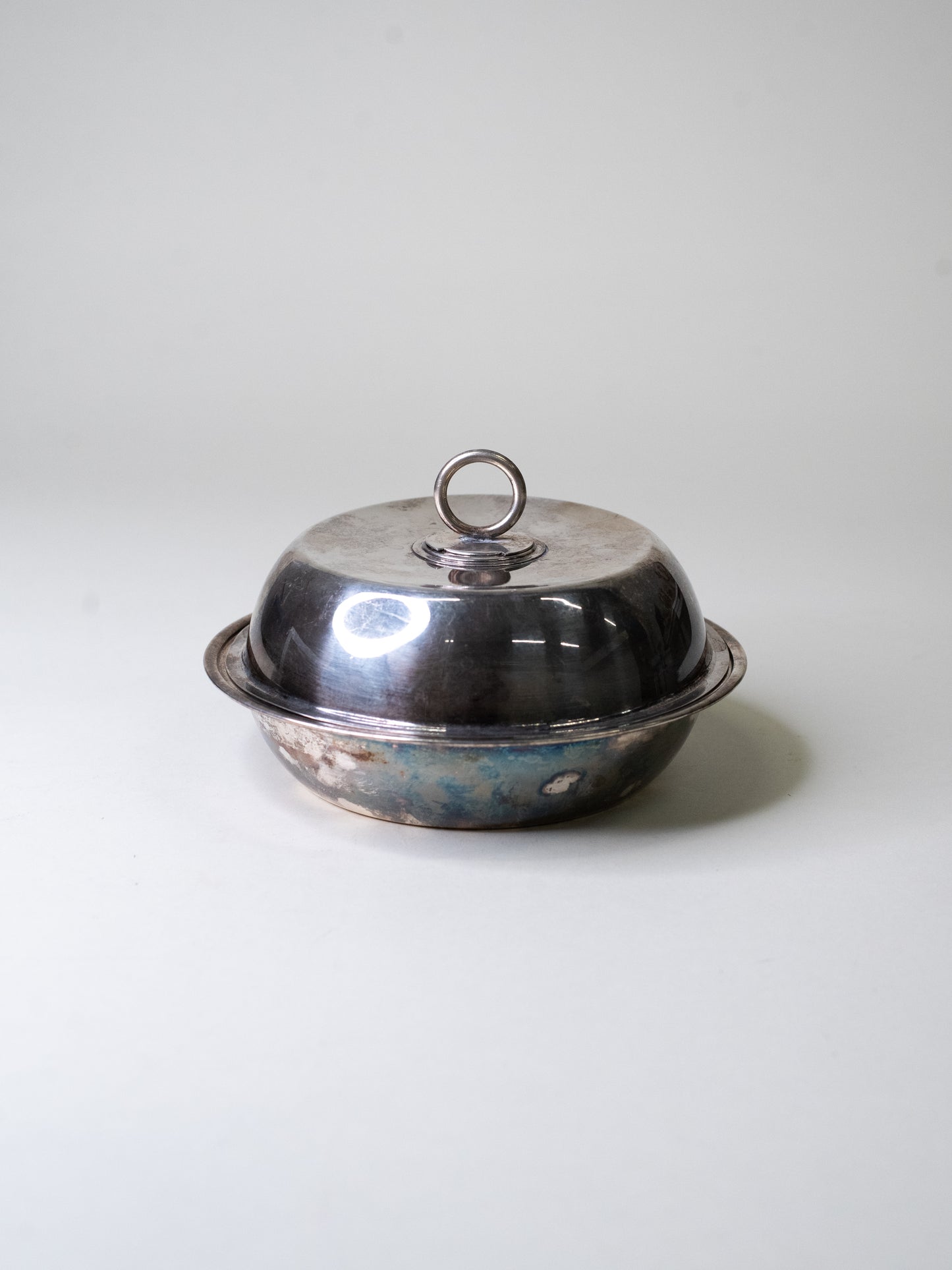 Vintage New Silver Dish with Lid