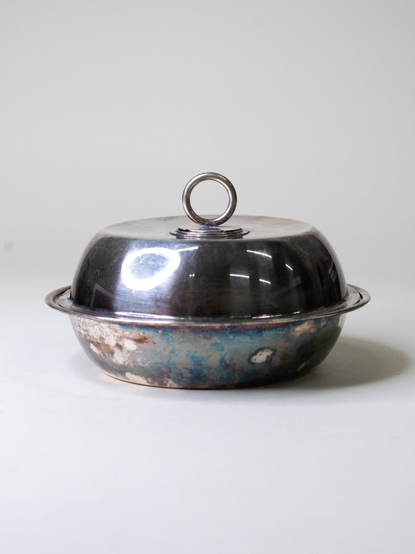 Vintage New Silver Dish with Lid