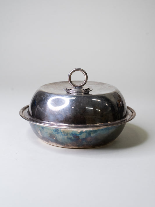 Vintage New Silver Dish with Lid