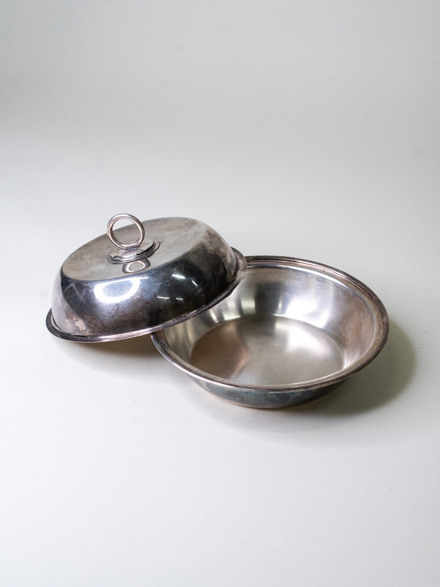 Vintage New Silver Dish with Lid