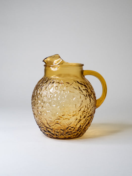 Amber Glass Pitcher - 'Lido Milano' by Anchor Hocking, 1960s USA