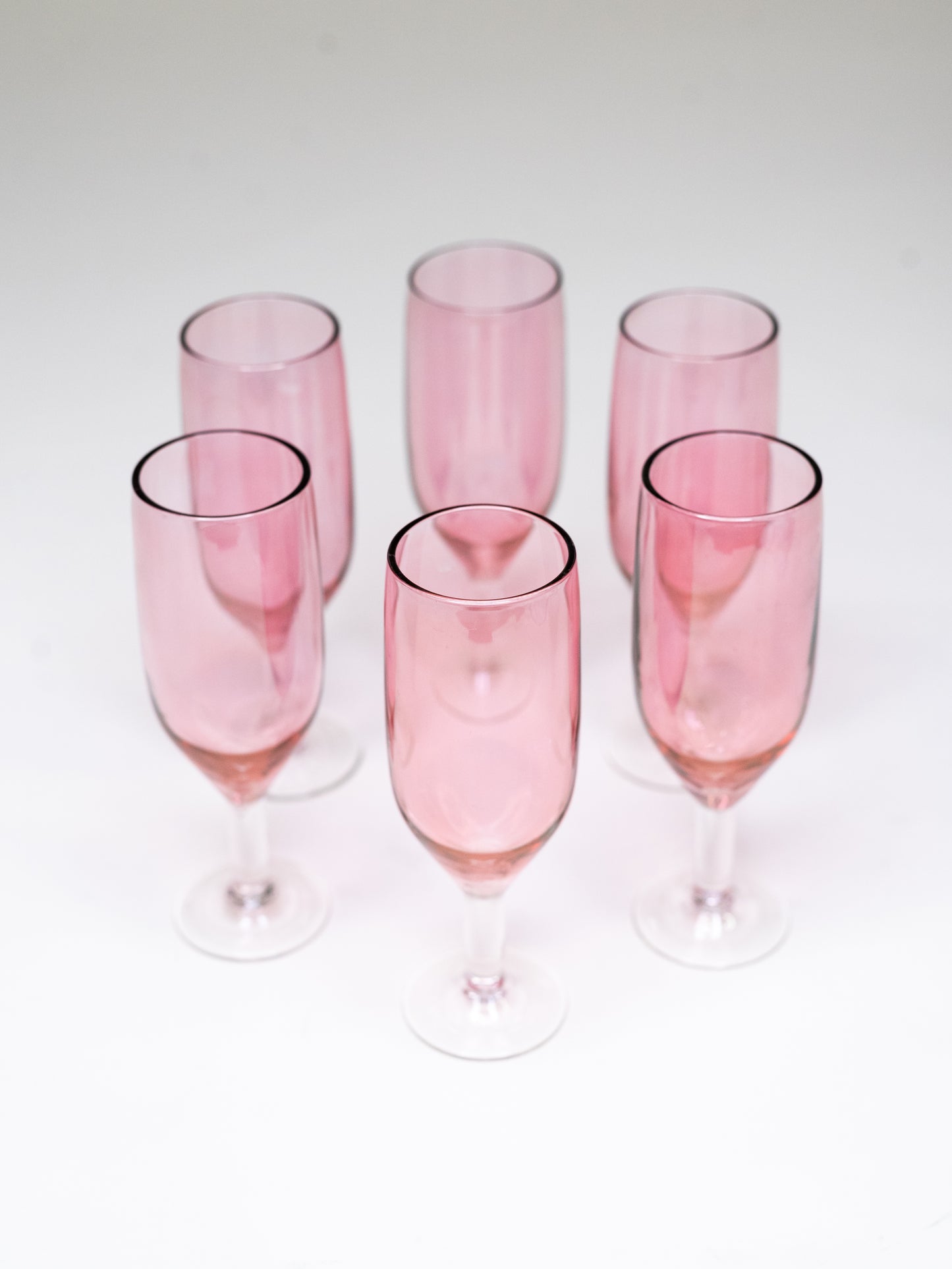 Mid-Century Pink Champagne Glasses - Likely Finnish - Set of 6
